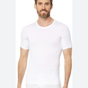 Spanx Men's Sculpt Bright White Cotton Compression T-Shirt Size Medium